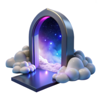 Cosmic Gateway A 3D Render of a Portal to the Stars png