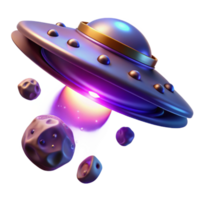 Cosmic Encounter UFO and Asteroid Field png