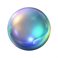Iridescent Sphere Abstract 3D Render of a Glass Orb with Colorful Reflections png