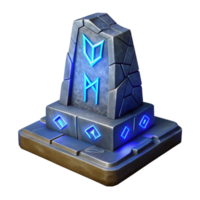 Glowing Rune Stone Mystical 3D Render of Ancient Artifact png
