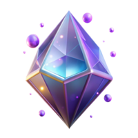 Luminous Gem A 3D Render of a Sparkling Crystal with Floating Orb png