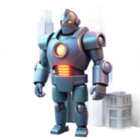 Giant Robot in Cityscape A 3D Render of a Futuristic Mech png