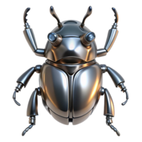 Metallic Insect Robot 3D Render of a Chrome Robotic Beetle png