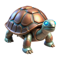 Robotic Turtle 3D Render of a Metal Shell Reptile png