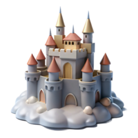 Enchanted Castle on a Cloud A Fairytale Fantasy 3D Model png