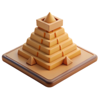 Step Pyramid Model 3D Render of Ancient Architecture png