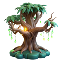 Enchanted Tree 3D Render of a Magical, Glowing Tree png