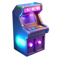 Retro Arcade Game Machine Colorful 3D Render of Classic Gaming Console png