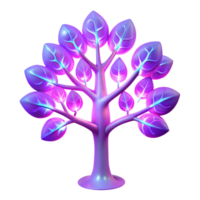 Glowing Purple Tree 3D Render of Illuminated Foliage png