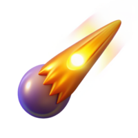 cósmico esfera e fogosa trilha uma 3d render do celestial corpo png