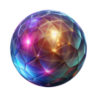 Abstract Iridescent Geode Sphere 3D Geometric Pattern png