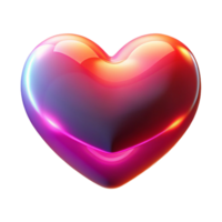 Luminous Heart Abstract Red and Pink Gradient 3D Render png