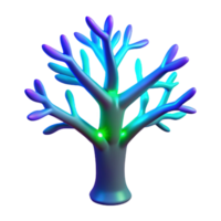 Abstract Glowing Tree 3D Render of a Colorful, Luminous Branching Structure png