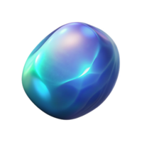 Abstract Iridescent Orb 3D Render of a Smooth, Glossy, Blue Gem png