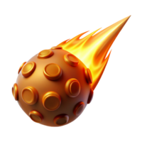 Fiery Celestial Body A 3D Render of a Burning Asteroid png