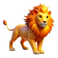 Majestic Lion 3D Render of a Golden Mane Lion png