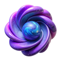 Cosmic Swirl Abstract 3D Galaxy Art png