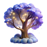 Enchanted Glowing Tree Fantasy Art, 3D Render, Magical Forest png
