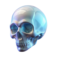 Iridescent Skull 3D Render of a Smooth, Polished Human Skull png
