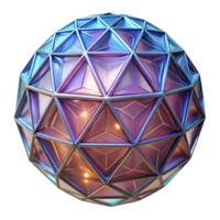 Iridescent Geometric Sphere Abstract 3D Model of a Polygonal Globe png