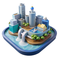Sustainable Cityscape A 3D Model of Urban Infrastructure and Green Spaces png