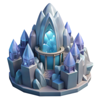Enchanted Ice Crystal Palace A 3D Render of a Fantasy Fortress png