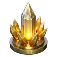 Luminous Golden Crystal Cluster A 3D Render of Sparkling Gemstones png