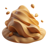 Abstract Beige Swirl 3D Render of Creamy, Textured Substance png