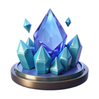 Radiant Crystals A 3D Render of Gemstones on a Display Stand png