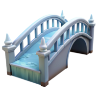 Arch Bridge 3D Model Water Feature, Stone Design, Decorative Bridge, Architectural Model, Game Asset, Fantasy Setting, Cute Bridge, Cartoon Style, Render, 3D Illustration png