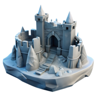 Coastal Stone Castle 3D Model Isometric Fantasy Architecture png