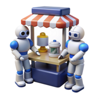 Robotic Market Stall AI Powered Vending and Automated Retail png
