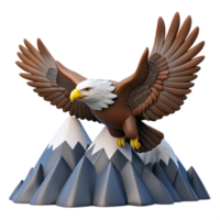 Majestic Eagle Soaring Over Mountains A 3D Render png