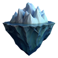 Floating Iceberg 3D Render of Glacial Structure png