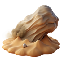 Abstract Sand Dune Sculpture 3D Render of Windswept Form and Small Pebble png