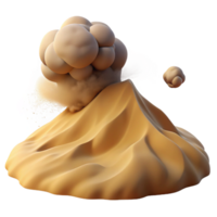 Sand Dune Explosion 3D Render of a Dust Cloud Erupting from a Sandy Hill png
