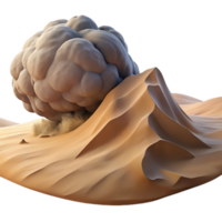Sandstorm Impact 3D Render of Dust Cloud Over Desert Dunes png