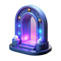 Enchanted Archway 3D Render of a Magical Gateway with Stars and Lights png