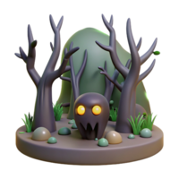 Spooky Halloween 3D Render Glowing Ghost in Haunted Forest png