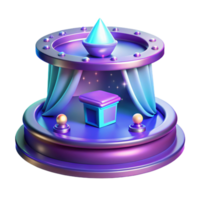 Enchanted Stage 3D Render of a Mystical Platform with Prize Box png