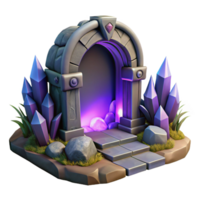 Mysterious Crystal Archway 3D Render of Fantasy Gateway png