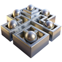 Metallic Maze A 3D Puzzle of Spheres and Interlocking Paths png