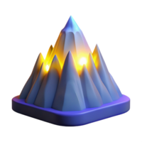 Luminous Mountain Peak 3D Render of Illuminated Summit png