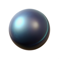 Celestial Sphere A 3D Render of a Dark, Reflective Orb with Luminous Highlights png