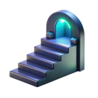 Glowing Archway Steps 3D Render of Abstract Staircase Leading to Illuminated Portal png