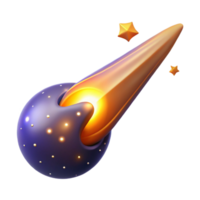 Celestial Comet A 3D Render of a Cosmic Event png