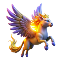 Magical Pegasus A 3D Render of a Mythical Winged Horse png