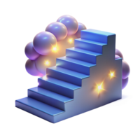 Ascending Steps to Success A Journey Through Illuminated Stages png