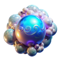 Abstract 3D Render Glowing Orb Cluster png