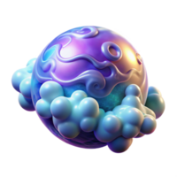 Abstract 3D Render of a Planet with Swirling Patterns and Cloud like Formations png